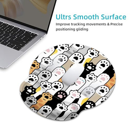 Ergonomic Mouse Pad with Wrist Support,Cute Cat Paws Mouse Pad with Wrist Rest,Relieve Wrist Pain Mousepad Non-Slip Rubber Base,Mouse Pads for Desk,Computers,Laptop,Office,Gaming,Home,Accessories - color: Cute Cat Paws
