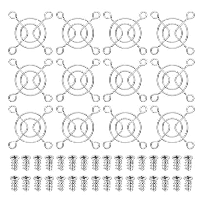 PATIKIL 40mm Fan Finger Grill, 12 Pcs Metal Ventilation Grill Guard Cover with Screws for Industry Workshop Computer Household Refrigerators Air Conditioning, Silver - size: 40mm