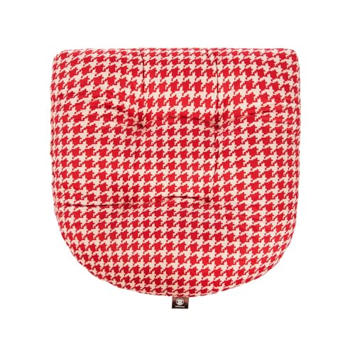 Outdoor Patio Cushion, Rocking Chair Cushion, Tufted Pads, Set of Upper and Lower with Ties Pack of 2 (2 Sets) - Back 20"×17", Seat 17"×17" (Red Houndstooth) - color: Red Houndstooth