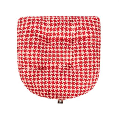 Outdoor Patio Cushion, Rocking Chair Cushion, Tufted Pads, Set of Upper and Lower with Ties Pack of 2 (2 Sets) - Back 20"×17", Seat 17"×17" (Red Houndstooth) - color: Red Houndstooth