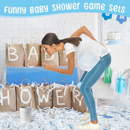 Tatuo 71 Tinkle in The Pot Baby Shower Game Sign Wooden Baby Shower Gender Reveal Party Favors 20 Table Tennis Balls 50 Balloon Latex Balloon(Bear,Blue) - color: Blue, style: Bear