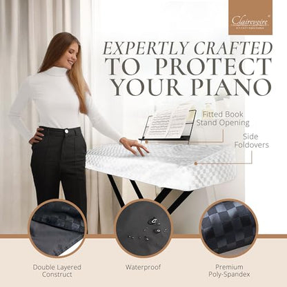 Clairevoire Digital Piano Cover, Piano Keyboard Covers -Protective for Roland Piano Covers FP Series, Durable and Waterproof Piano Keyboard Dust Cover, Piano Keyboard Case -Roland FP-10 Pearl White - color: Pearl White, size: FP-10