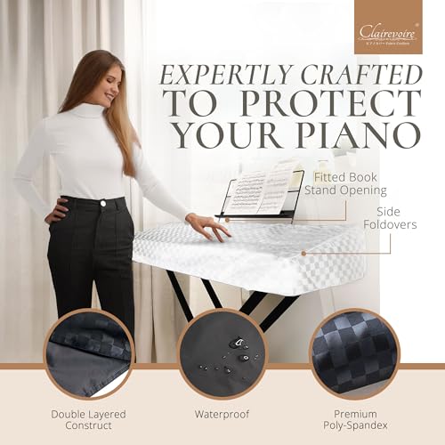 Clairevoire Digital Piano Cover, Piano Keyboard Covers -Protective for Roland Piano Covers FP Series, Durable and Waterproof Piano Keyboard Dust Cover, Piano Keyboard Case -Roland FP-30X Pearl White - color: Pearl White, size: FP-30X