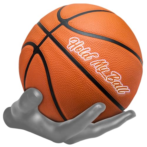 Wall-Mounted Ball Holder – Premium Resin – Basketball, Soccer, Football Display – Secure Ball Hanger, Sports Room Decor, Basketball Wall Mount for Man Caves, Memorabilia - color: Silver