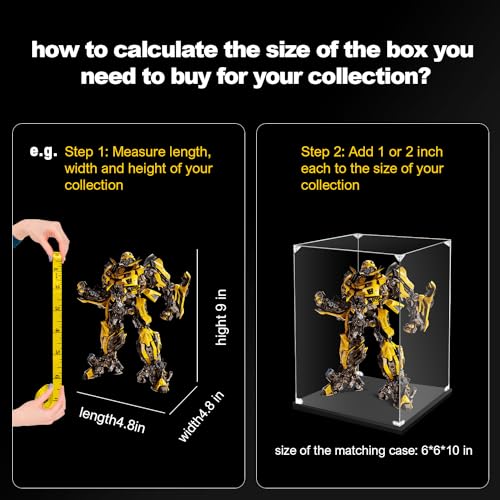 Acrylic Display Case for Collectibles Assemble Clear Acrylic Display Box for Lego Alternative Glass Case for Display Figures Doll Toys Home Storage(8x8x12 inch, 20x20x30 cm)