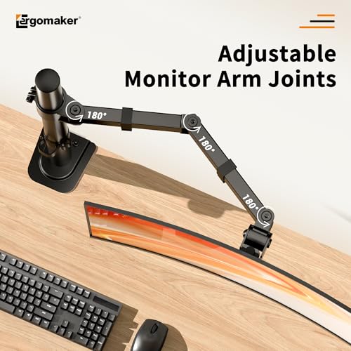 Single Monitor Stand, Arm Monitor Desk Mount for 13" to 27" Screen, Full Adjustable Height, Tilt Swivel Rotate, Holds 22 lbs per Arm, Easy to Install - size: Single Up to 27"