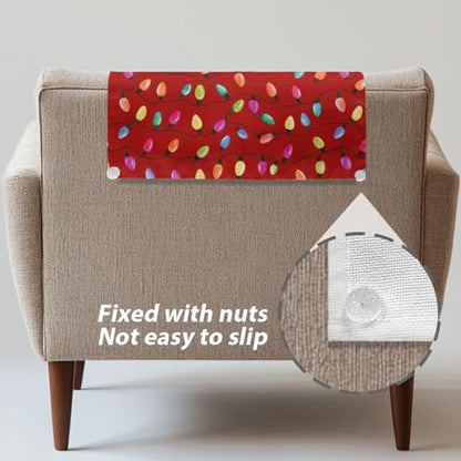 Christmas Lights Headrest Cover for Recliner Chair Sofa Headrest Covers Fade Resistant Couch Back Cover Lounge Chair Protector Covers Non Slip Headrests Cover Recliner Slipcovers - color: Christmas Lights