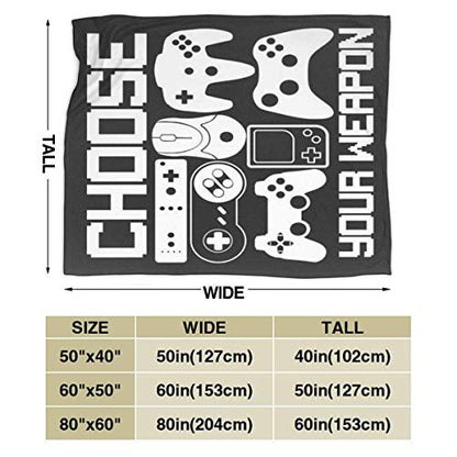 Your Weapon Gamer Gaming Gifts Blankets Ultra Soft Flannel Throw Blankets for Living Room Decor Bedroom Couch Sofa Chair Office Car 50"x40"