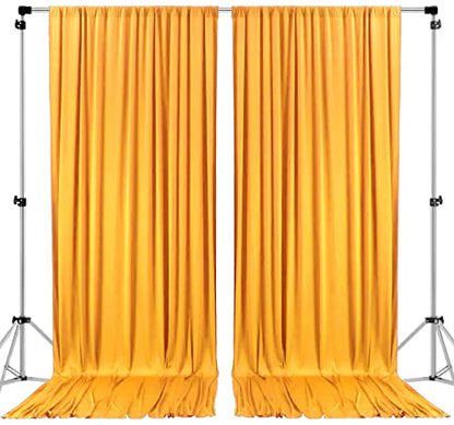 AK TRADING CO. 10 feet x 8 feet IFR Polyester Backdrop Drapes Curtains Panels with Rod Pockets - Wedding Ceremony Party Home Window Decorations - Marigold - color: Marigold