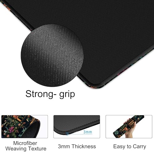 Witches Potions and Books Gaming Mouse Pad 35.4 x 15.7 Inches with Non-Slip Rubber Base, Smooth Cloth Surface Desk Keyboard Mat for Computer, PC, Laptop, Desktop - color: Witches Potions and Books