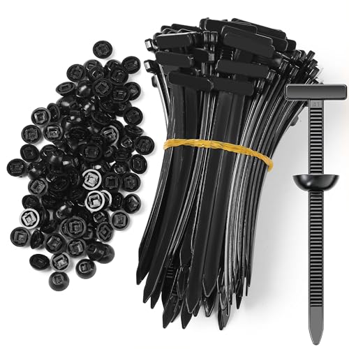 100 Pcs Nylon Universal Cable Tie Buckle - New T Multifunctional Nylon Zip Ties With Pin & Button Design Plastic Cable Fixion Tools Fasteners UV Resistant Zipties for Cars Daily Repair Bumper Clips