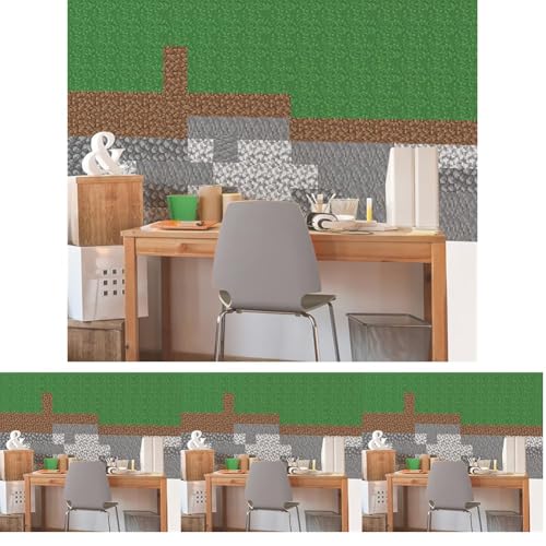 RoomMates RMK5136GM Minecraft Block Strips Peel and Stick Wall Decals (Pack of 4) - size: (Pack of 4)