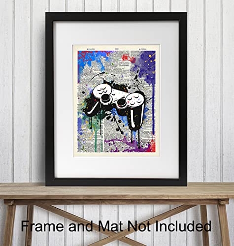 Remote Control Wall Decor - Gaming Graffiti Art - Street Art Poster Print for Game Room, Dorm, Bar, Boys Room, Bedroom - Gift for Gamers, Xbox, PS4, Playstation, Video Game, Arcade Fans, Men, Teens - size: 8"L x 10"W