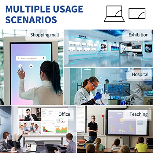 55 inch Interactive Touchscreen Monitor, Smart Board with 4K Display, Win-10 Electronic Whiteboard Touch Screen PC for Office and Classroom, Core i3 RAM 4G & ROM 128G - style: Win 10-i3-128G