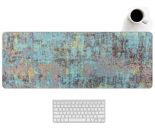 Vintage Blue Green Mouse Pad Gradient Desk Mat Retro Blue Green Rectangle Large Long Computer Mousepad, XL Mousepads Teal Desk Accessorie Office Supplies for Women Men 31.5x11.8 - color: Blue Green Gradient, size: 31.5L x 11.8W inches