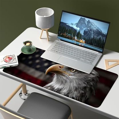 Mouse Pad, Large Anti-Slip with Stitched Edges Desk Mat Desktop Laptop Computer Desk Keyboard Mat,Table Protector Blotter Mat (Eagle, 31.5" x 11.8") - color: Eagle, size: 31.5" x 11.8"