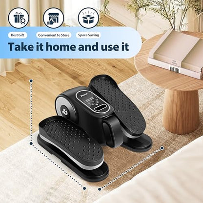 Under Desk Elliptical Machine, Eliptical Leg Exerciser As Seen On TV with Remote,12 Speed Levels for Whole Family,Forward & Reverse Direction, Auto & Manual Mode, Quiet Portable Machine, Home & Office