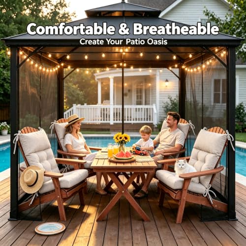 QILLOWAY Outdoor Rocking Chair Cushions Set of 2, 100% Polyester Waterproof Patio Rocking Chair Cushion, High Back Weatherproof Chair Pad for Adirondack & Outdoor Furniture, Tan,Grey - color: Tan/Grey
