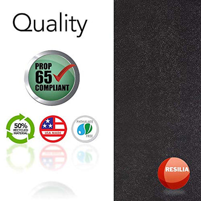 RESILIA Office Desk Chair Mat - for Low Pile Carpet (with Grippers) Black, 36 Inches x 48 Inches, Made in The USA - color: Black, size: 36" x 48" without lip