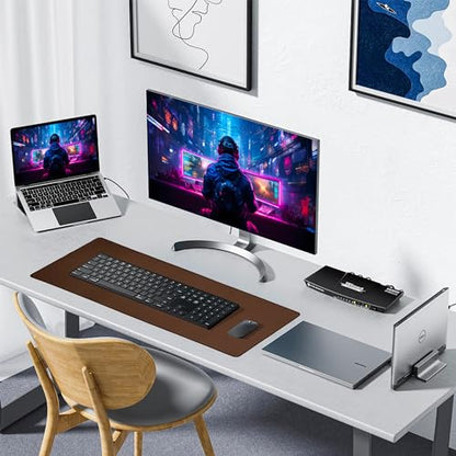 ALOANES Waterproof Mouse Pad with Durable Stitched Edge, Gaming Keyboard, Non-Slip Rubber Base Mouse Mat, Extended Desk pad for Gamer, Office& Home, Brown Mousepad 3XL(35.43"x15.74"x0.12") - color: 02- Brown, size: 3XL(35.4" x 15.7")