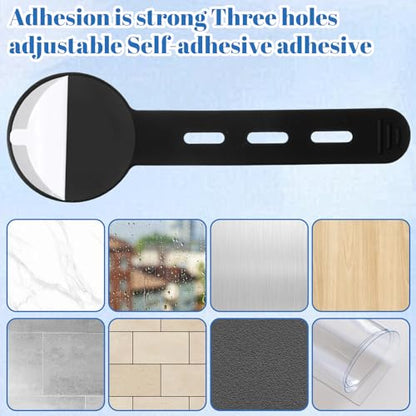 12 PCS Silicone Cable Straps, Self Adhesive Cable Holder Adjustable Silicone Cables Ties Cord Organizer Reusable Cables Management with Clear Case for Organizing Home Office School Supplies, Black