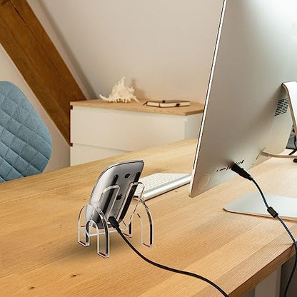Mouse Holder Stand for Apple Magic Mouse 1 & 2 Easy Charging, Mouse Display Stand Compatible with Magic Mouse and Slim Flat Mice, Clear Acrylic Small Mouse Desktop Holder - style: sofa shape