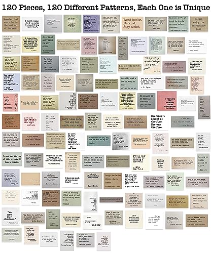 LakoArt 120 Pieces Non-repetitive Retro Typewriter Style Motivational Quote Stickers, Inspirational Vintage Journaling Stickers, Famous Words Scrapbook Sticker for Planner Bullet Junk Journal Laptop - style: 120 pcs, each one is unique