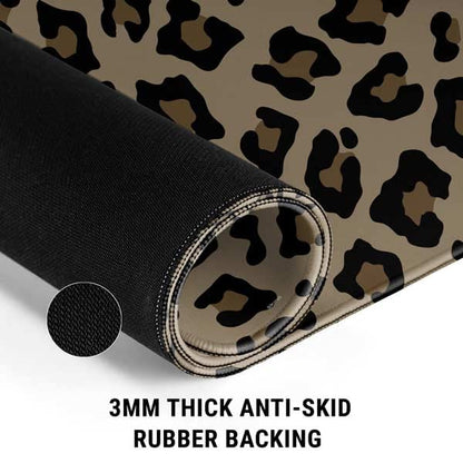 Skinit Medium Gaming Mouse Pad - Leopard Print Design with Stitched Edges, Waterproof, Non-Slip Rubber Base, Desk Mat for Keyboard & Mouse, 17.7" x 15.75" inches - color: Brown - PTTRNS02, size: 17.7" x 15.75"