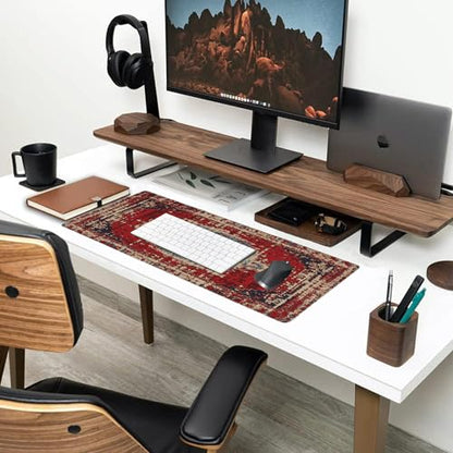Desk Mat,Boho Carpet Style Large Gaming Mouse Pad XL,Boho Rug Desk Pad,Extended Big Computer Keyboard Mouse Pad with Non-Slip Base and Stitched Edges 31.5"x11.8" - color: Boho Carpet Style-2, size: XL-31.5"x11.8"