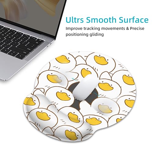Ergonomic Mouse Pad with Wrist Support,Black and White Duck Mouse Pad with Wrist Rest,Relieve Wrist Pain Mousepad Non-Slip Rubber Base,Mouse Pads for Desk,Computers,Laptop,Office,Home,Accessories - color: Black And White Duck