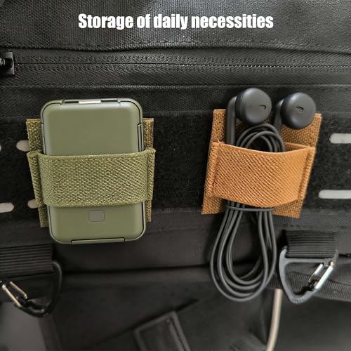 5 Pack,Hook and Loop Cable Management Panels | 2×2 inch Reusable Fastening Cable Ties for Tactical Helmet, Headset, Walkie-Talkie, Vest & Backpack Wire Organization