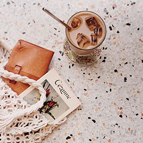 AD Set of 6 Coasters for Drinks Absorbing Round Ceramic Stone Coaster with Cork Base,Tabletop Protection Mat for Mugs and Cups,Office,Kitchen (Bontanicals with Holder) - style: Bontanicals with Holder