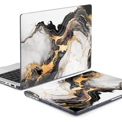 DONGKE Case for MacBook Pro 14 Inch (2026-2021 Release, M5 M4 M3 M2 M1 Pro/Max Chip), Plastic Slim Hard Shell Protective Cover with Keyboard Cover & Screen Protector, Abstract Marble - color: Abstract Marble D159
