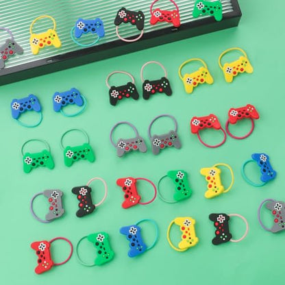 36PCS Video Game Hair Ties for Women Girls, Elastic Hair Ties Ponytail Holder Controller Hair Accessories Videos Gaming Party Favor (Video)