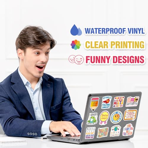 SigyoJeom 200PCS Funny Teacher Stickers, Waterproof Educator Quote Vinyl Stickers for Laptop Water Bottle Planner Journal, Teacher Appreciation Gifts Bulk for Adults Coworkers