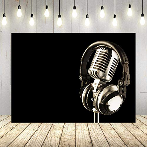 Headphones Backdrop Headset Photography Background for Party (7x5FT) - size: 7x5FT