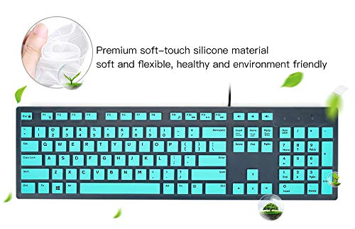 Keyboard Cover for Dell KB216 KB216p Wired & Dell KM636 Wireless Keyboard/Dell Optiplex 5250 3050 3240 5460 7450 7050/Dell Inspiron AIO 3475/3670/3477 All-in one Desktop Keyboard Skin, Mint Green - color: Mint Green