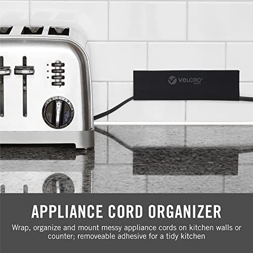 VELCRO Brand Mountable Cable Sleeve | 3-Ft Customizable Cable Raceway with Removable Adhesive | Cut to Length for Custom Size Wire Management | Cord Hider Mounts on Walls, Desk | Black, VEL-30799-USA - size: 36in - Cut to Length