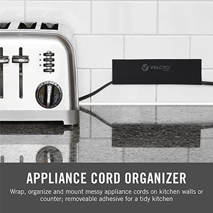 VELCRO Brand Mountable Cable Sleeve | 3-Ft Customizable Cable Raceway with Removable Adhesive | Cut to Length for Custom Size Wire Management | Cord Hider Mounts on Walls, Desk | Black, VEL-30799-USA - size: 36in - Cut to Length