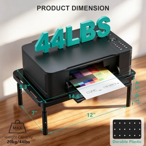 WALI Computer Monitor Stand for Desk, Adjustable Laptop Riser, Desk Monitor Stand Underneath Storage for Office, School Supplies (PTT001-B), 1 Pack, Black - color: Black, size: 14.6"L * 9.3"W