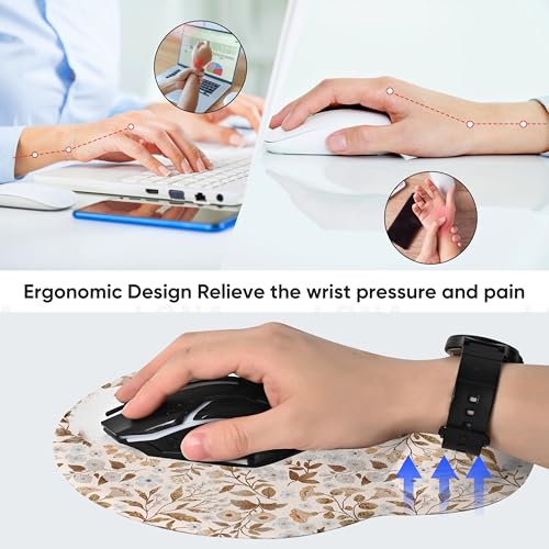 RICHEN Ergonomic Mouse Pad with Wrist Support,Non-Slip Rubber Base for Computer Laptop & Mac,Lightweight Rest for Home,Office & Travel (Sicilian Flowers) - color: Sicilian Flowers