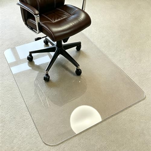 Office Chair Mat for Carpet, 32x48 Clear Heavy Duty Plastic Rolling Chair Mat, Under Computer Desk Floor Mat Protector for Carpeted Floors, Can be Used on Carpet or Hard Floor - size: 32'' x 48'' Rectangle