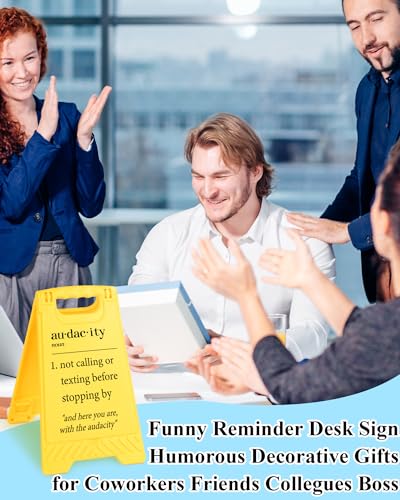 Funny Desk Shelf Decor, Dac Noun Calling Texting Mini Desk Sign | Dac Noun Calling Texting Sign, Funny Shelf Sign, Home Office Decor, Mini Desk Sign - style: Audacity