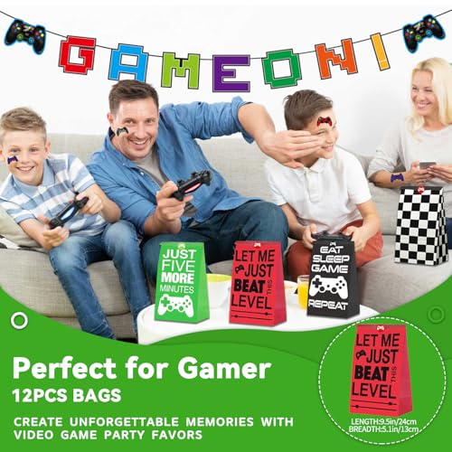 146 Pcs Video Game Party Favors, Gamer Party Favor -Ink Pen Notebook VIP Passes with Lanyards Slap Bracelets Keychains Bags Tattoo Stickers for Kids Gaming Party Favors Game On Birthday Partys Favor - style: Video Favor