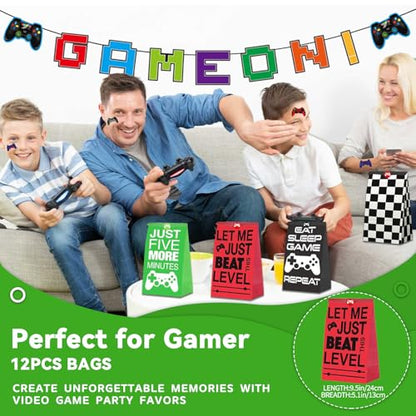 146 Pcs Video Game Party Favors, Gamer Party Favor -Ink Pen Notebook VIP Passes with Lanyards Slap Bracelets Keychains Bags Tattoo Stickers for Kids Gaming Party Favors Game On Birthday Partys Favor - style: Video Favor