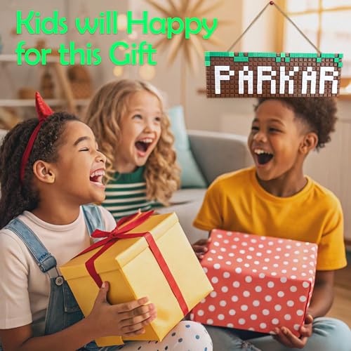 Gaming Room Decor, Name Sign, DIY My Wall Art Sign, Bedroom World Decorations Door Signs Craft, 10x3 Inches for Kids Boys Fans Birthday Stuff Gifts, 200 Pcs Blocks