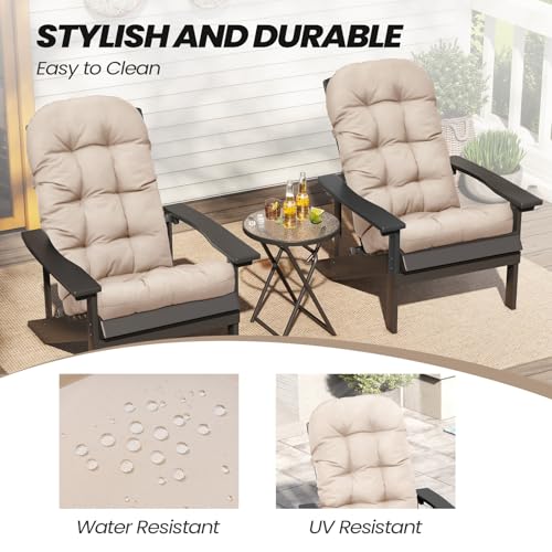 Crestlive 50x20x4 Inch Adirondack Chair Cushion, Outdoor Rocking Chair Cushions Water Resistant High Back Patio Chair Cushions Set of 2, Replacement Cushions，Beige - color: Beige, size: 2