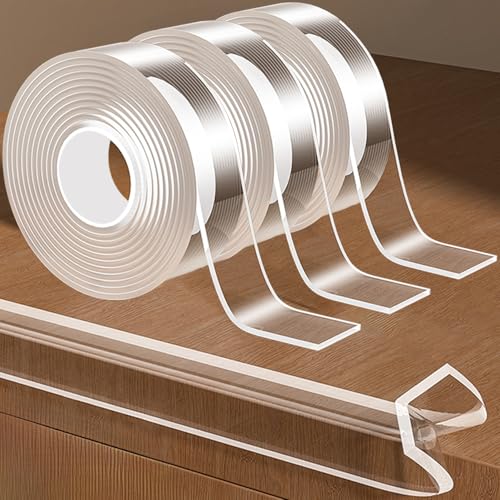 Clear Soft Corner Protectors for Furniture Strip,0.8in x 9.84FT,Sharp Edge & Table Bumper,Cabinet,Window Sill,Wall Corner Protector,Baby Proof Corners and Edges,3 Rolls - size: 3 Rolls x 0.8in x 9.84FT