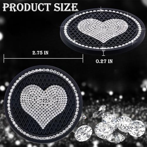 2-Pack Silicone Car Cup Holder Coasters – 2.75 Inch Non-Slip Insert, Universal Shock-Proof Holder Liner for Auto Interior (Black & White Diamond) - color: Black & White Diamond, size: 2 pcs