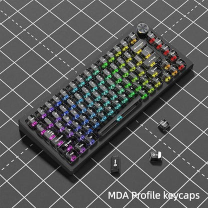 dagaladoo Clear keycaps,Transparent Keyboard keycaps,Jelly Key caps Set,Shine Through keycap,MDA Profile Keyboard caps for Mx Switches Mechanical Keyboard(Black Grey,115-keys) - color: Black Grey